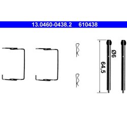 Brake Pad Accessory Kit ATE 13.0460-0438.2 OE Ref 7701203728