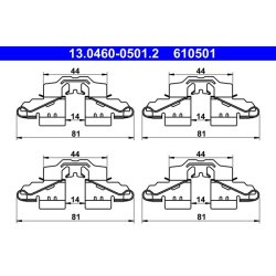 Brake Pad Accessory Kit ATE 13.0460-0501.2 OE Ref 0494812060