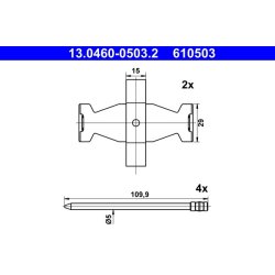 Brake Pad Accessory Kit ATE 13.0460-0503.2 OE Ref 0004219691