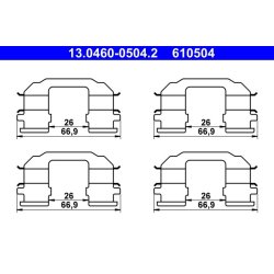 Brake Pad Accessory Kit ATE 13.0460-0504.2 OE Ref 95975166