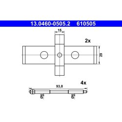 Brake Pad Accessory Kit ATE 13.0460-0505.2 OE Ref SEE500080