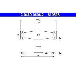 Brake Pad Accessory Kit ATE 13.0460-0506.2 OE Ref 34116862801