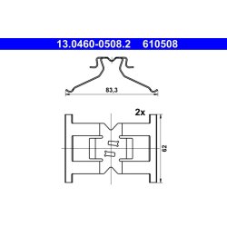 Brake Pad Accessory Kit ATE 13.0460-0508.2 OE Ref 7PP615269