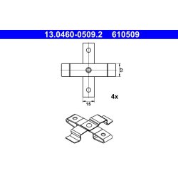 Brake Pad Accessory Kit ATE 13.0460-0509.2 OE Ref 7P0698269
