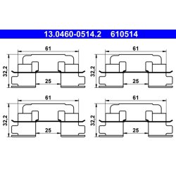 Brake Pad Accessory Kit ATE 13.0460-0514.2