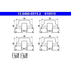 Brake Pad Accessory Kit ATE 13.0460-0515.2 OE Ref 77365110