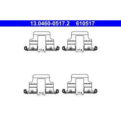 Brake Pad Accessory Kit ATE 13.0460-0517.2 OE Ref 8K0615231