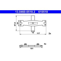 Brake Pad Accessory Kit ATE 13.0460-0518.2 OE Ref 9A761514500
