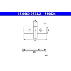 Brake Pad Accessory Kit ATE 13.0460-0524.2 OE Ref 600814200A