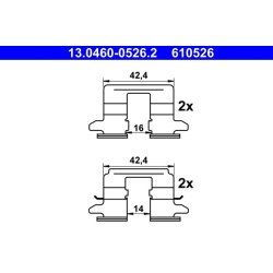 Brake Pad Accessory Kit ATE 13.0460-0526.2 OE Ref D408M1KD0J