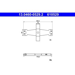 Brake Pad Accessory Kit ATE 13.0460-0529.2 OE Ref 800824800A