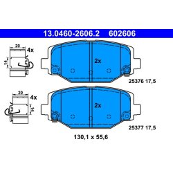 Jeu de plaquettes de frein ATE 13.0460-2606.2 pour FIAT, LANCIA FREEMONT, VOYAGER
