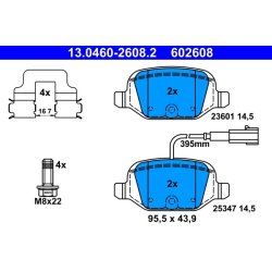 Brake Pad Set ATE 13.0460-2608.2 OE Ref 77365754