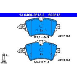 Brake Pad Set ATE 13.0460-2613.2 OE Ref 34116860017