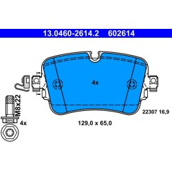 Brake Pad Set ATE 13.0460-2614.2 OE Ref 4M0698451F
