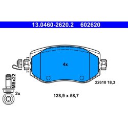 Brake Pad Set ATE 13.0460-2620.2 OE Ref 410603407R