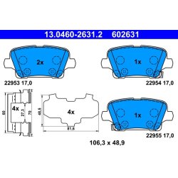 Brake Pad Set ATE 13.0460-2631.2 OE Ref 13517694