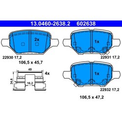 Brake Pad Set ATE 13.0460-2638.2 OE Ref 42539412