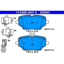 Brake Pad Set ATE 13.0460-2641.2 OE Ref 0004204202