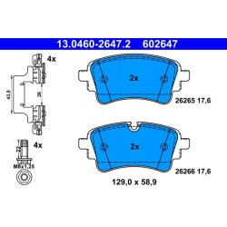 Brake Pad Set ATE 13.0460-2647.2 OE Ref 80A698451H