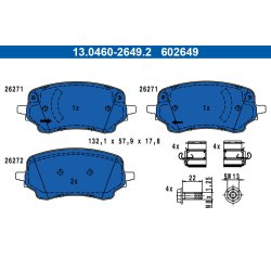 Brake Pad Set ATE 13.0460-2649.2 OE Ref KTL1TC2K021AB