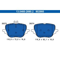 Jeu de plaquettes de frein ATE 13.0460-2660.2 pour MERCEDES OE A0004204103