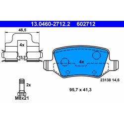 Brake Pad Set ATE 13.0460-2712.2 OE Ref 1694201420