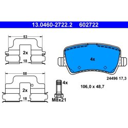Brake Pad Set ATE 13.0460-2722.2 OE Ref 1426144