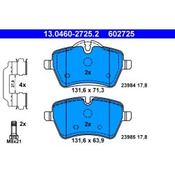 Brake Pad Set ATE 13.0460-2725.2 OE Ref 34116770251