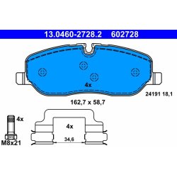 Brake Pad Set ATE 13.0460-2728.2 OE Ref LR019618