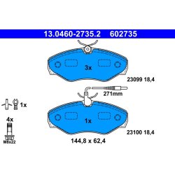 Brake Pad Set ATE 13.0460-2735.2 OE Ref 6025370851
