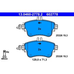 Brake Pad Set ATE 13.0460-2778.2 OE Ref A0084200420