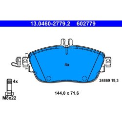 Brake Pad Set ATE 13.0460-2779.2 OE Ref 0004203002