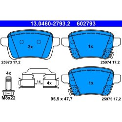 Brake Pad Set ATE 13.0460-2793.2 OE Ref 77366595