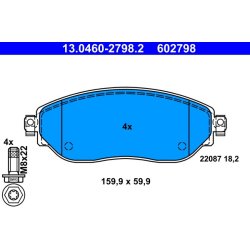 Brake Pad Set ATE 13.0460-2798.2 OE Ref 4106000Q2F