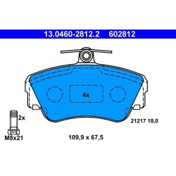 Jeu de plaquettes de frein ATE 13.0460-2812.2 pour VOLVO 440, 460, 480 OE 3344061