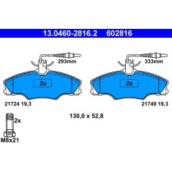 Jeu de plaquettes de frein ATE 13.0460-2816.2 pour PEUGEOT 406 OE 425131