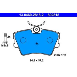 Jeu de plaquettes de frein ATE 13.0460-2818.2