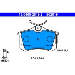 Brake Pad Set ATE 13.0460-2819.2 OE Ref 9404252328