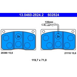 Jeu de plaquettes de frein ATE 13.0460-2824.2 pour RENAULT, MASTER OE 7701203071