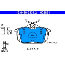 Brake Pad Set ATE 13.0460-2831.2 OE Ref M620770