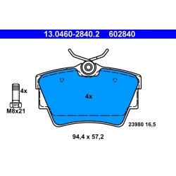 Brake Pad Set ATE 13.0460-2840.2 OE Ref 4406000QAF
