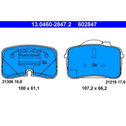 Jeu de plaquettes de frein ATE 13.0460-2847.2 pour AUDI 100, 200, V8 OE 441698151
