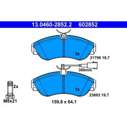 Jeu de plaquettes de frein ATE 13.0460-2852.2 pour CITROËN, FIAT, PEUGEOT OE 425227