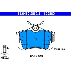 Brake Pad Set ATE 13.0460-2860.2 OE Ref JZW698451