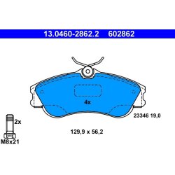 Brake Pad Set ATE 13.0460-2862.2 OE Ref 425234