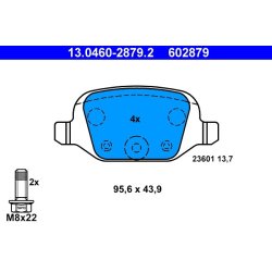 Brake Pad Set ATE 13.0460-2879.2 OE Ref 77363445
