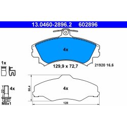 Brake Pad Set ATE 13.0460-2896.2 OE Ref 4605A734
