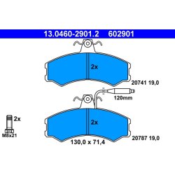 Jeu de plaquettes de frein ATE 13.0460-2901.2 pour ALFA ROMEO, CITROEN, FIAT et plus encore...