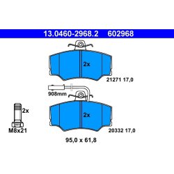 Brake Pad Set ATE 13.0460-2968.2 OE Ref 60778676